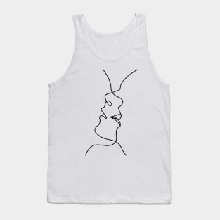 Addictive Kiss | One Line Drawing | One Line Art | Minimal | Minimalist Tank Top